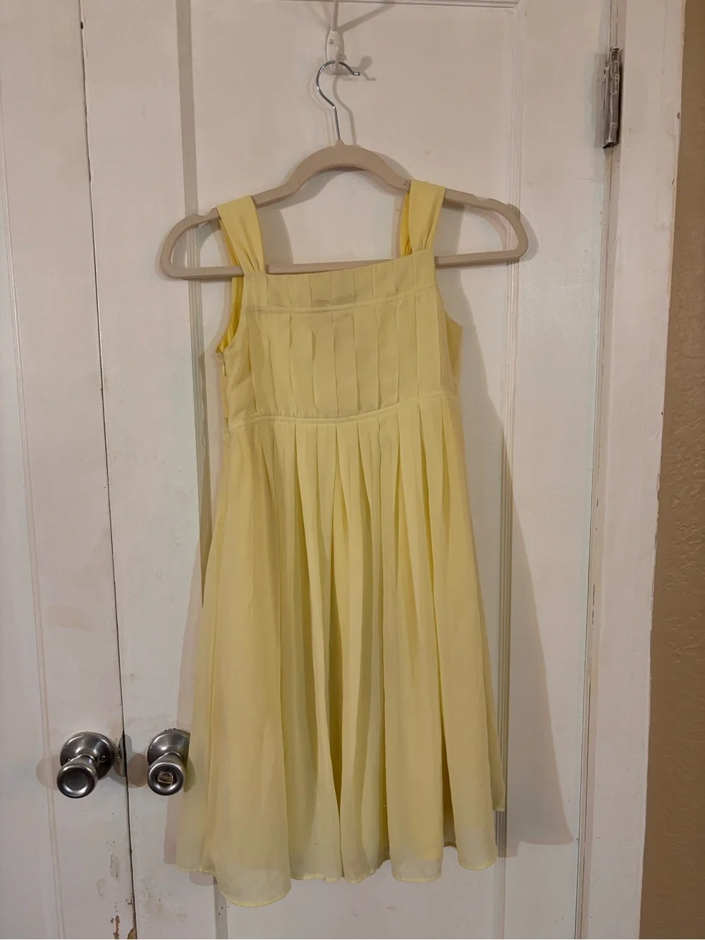 Monsoon Light Yellow Pleated Party Dress for Girls
